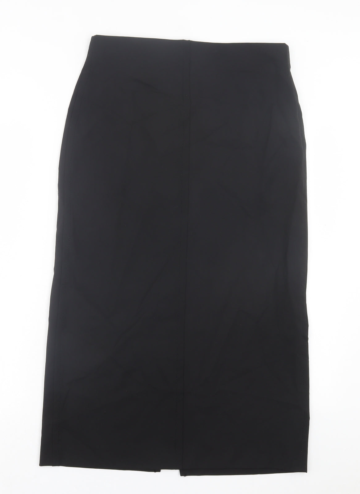 Zara Womens Black Polyamide A-Line Skirt Size L Zip