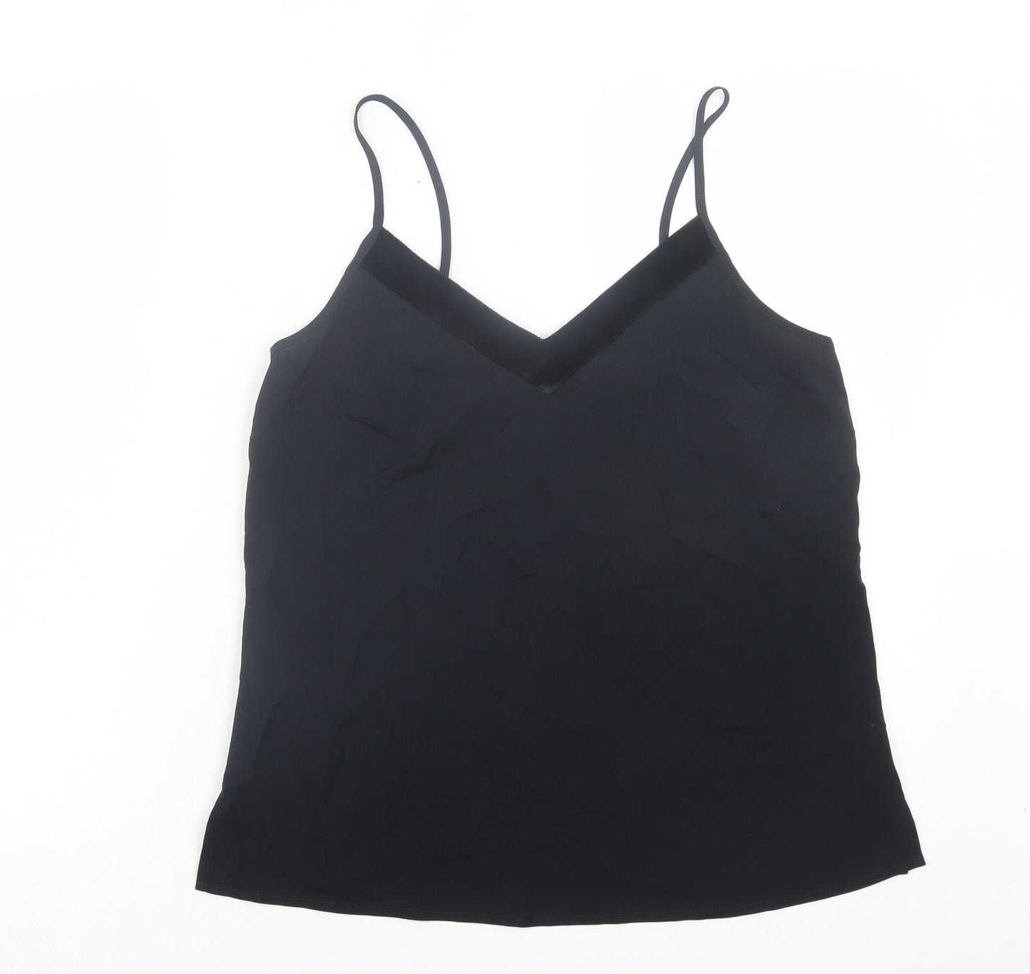 Marks and Spencer Womens Black Polyester Basic Tank Size 12 V-Neck