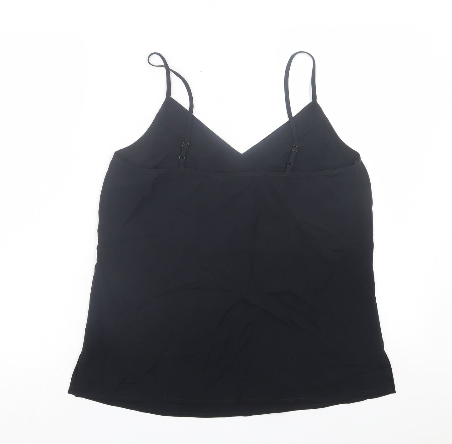 Marks and Spencer Womens Black Polyester Basic Tank Size 12 V-Neck