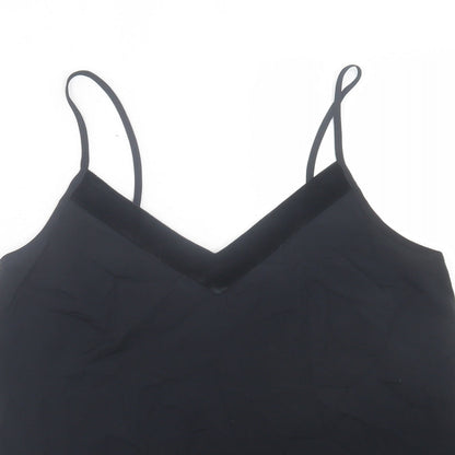 Marks & Spencer Womens Black Polyester Basic Tank Size 12 V-Neck