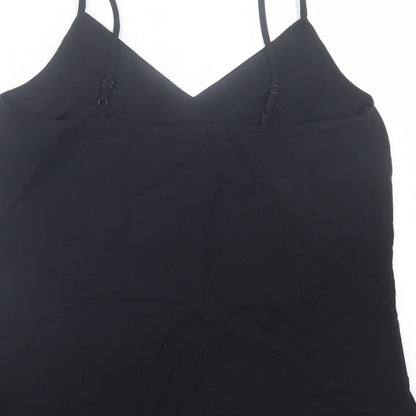 Marks & Spencer Womens Black Polyester Basic Tank Size 12 V-Neck