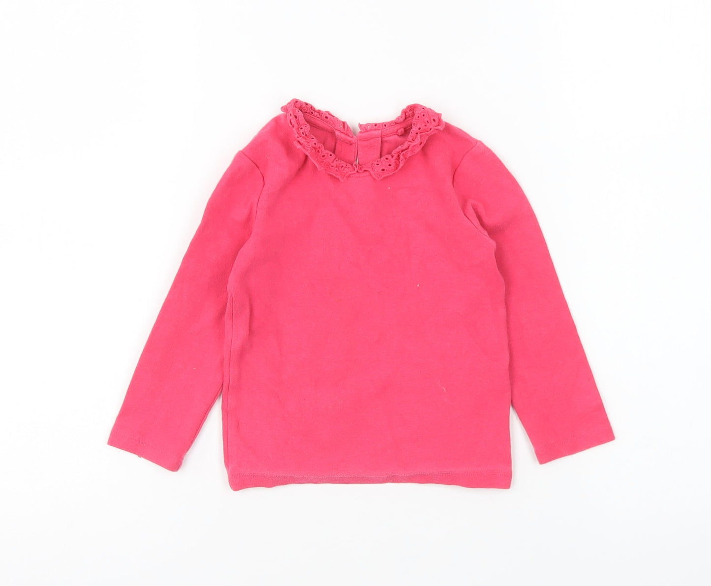 NEXT Girls Pink Cotton Pullover Jumper Size 12-18 Months Button