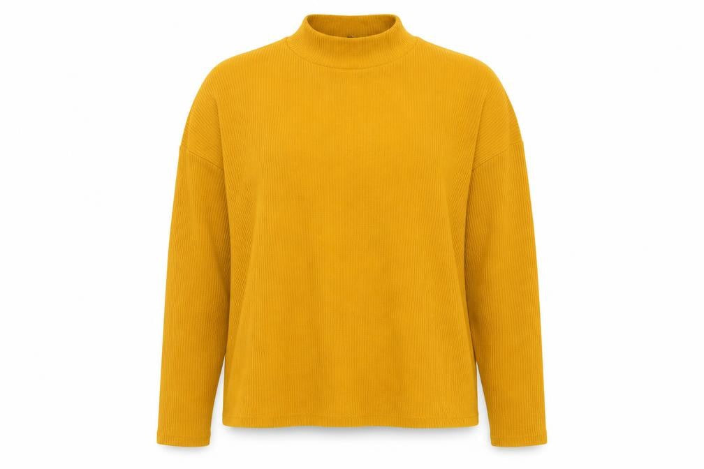 Divided Womens Yellow High Neck Polyester Pullover Jumper Size L