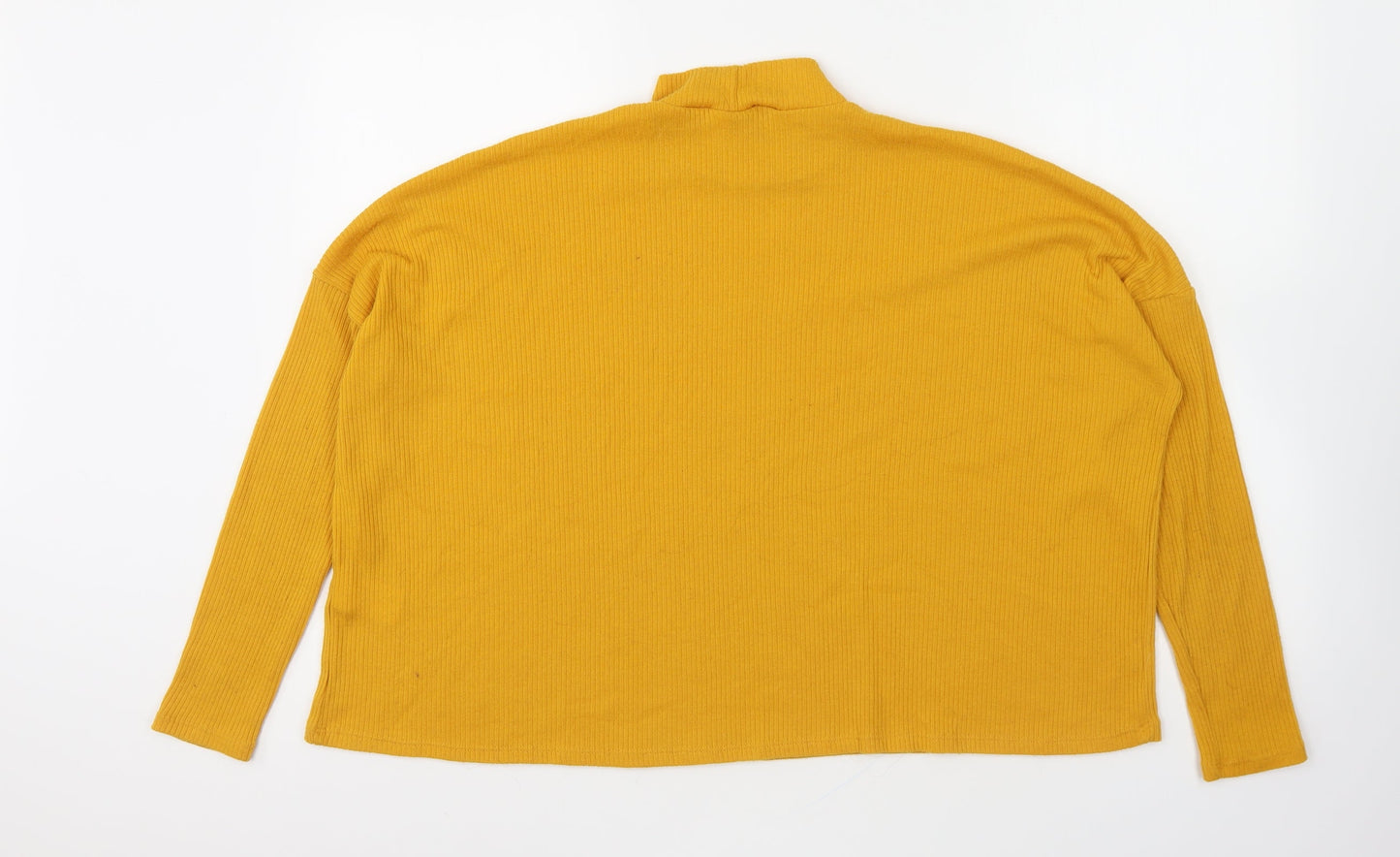 Divided Womens Yellow High Neck Polyester Pullover Jumper Size L