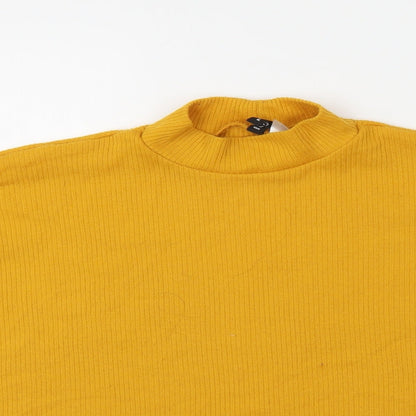 Divided Womens Yellow High Neck Polyester Pullover Jumper Size L