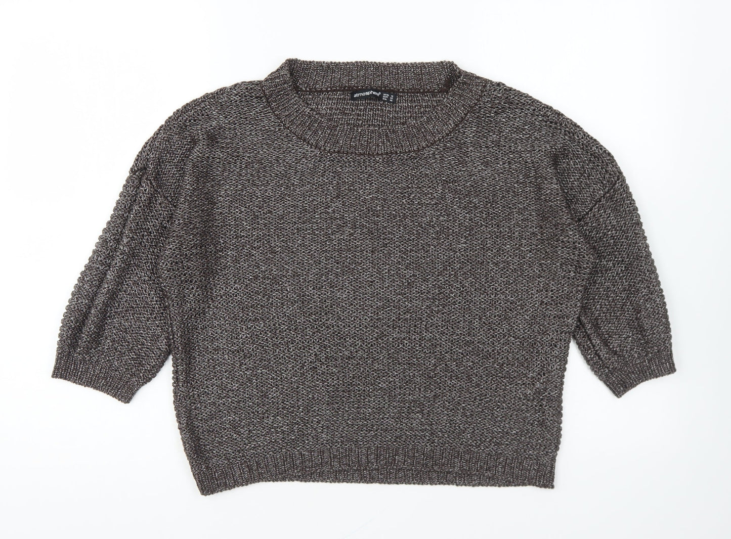 Atmosphere Womens Brown Round Neck Acrylic Pullover Jumper Size 14