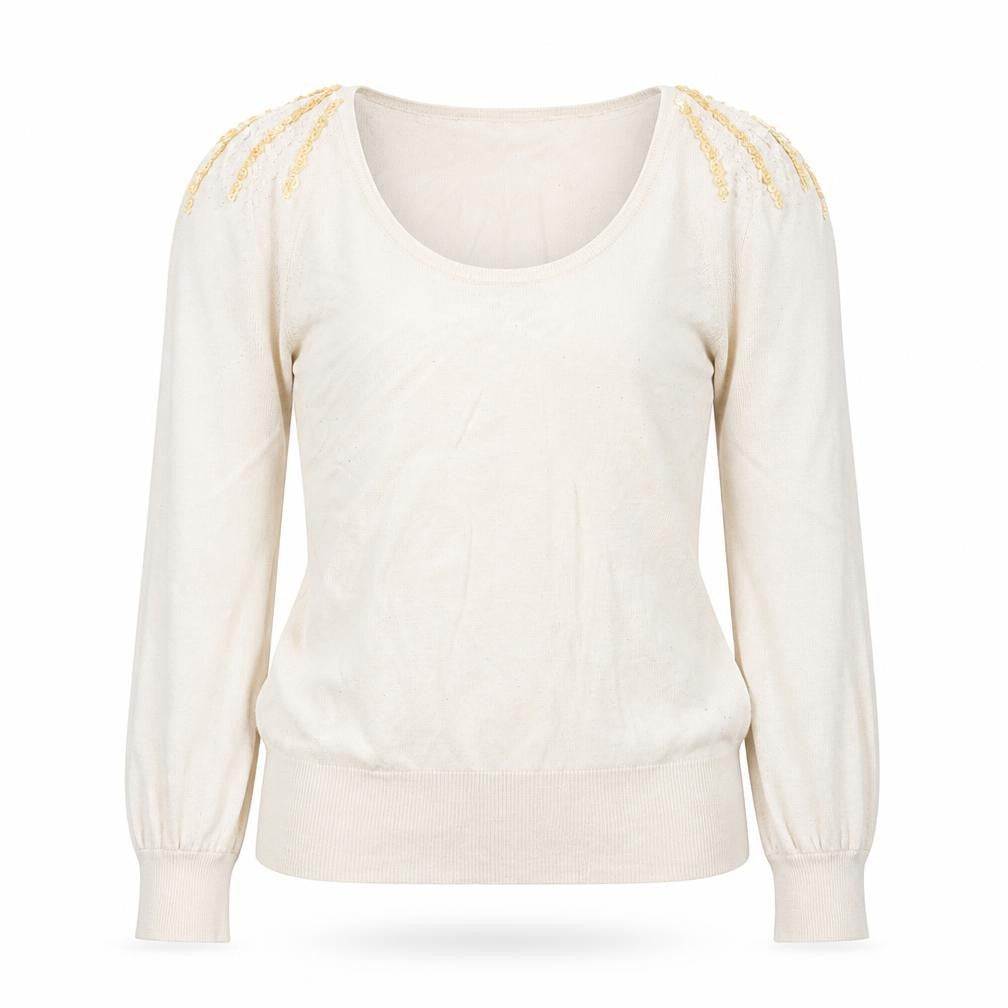 Atmosphere Womens Beige Scoop Neck Viscose Pullover Jumper Size 14