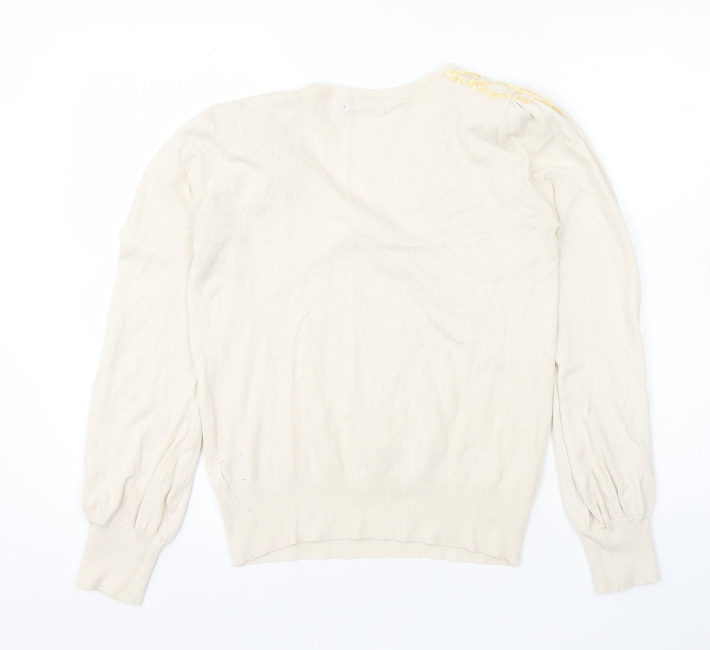 Atmosphere Womens Beige Scoop Neck Viscose Pullover Jumper Size 14