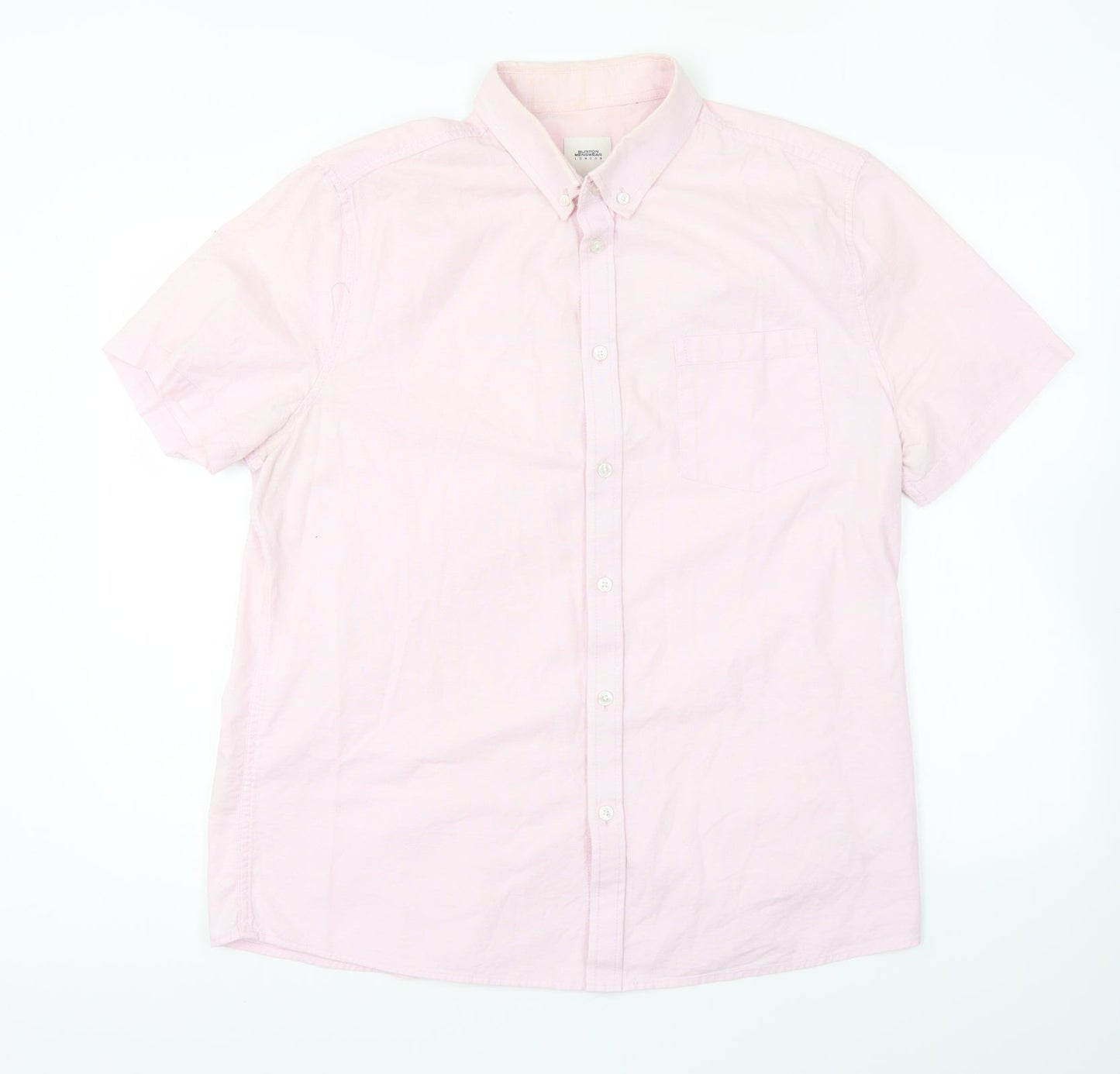 Burton Mens Pink Cotton Button-Up Size L Collared Button