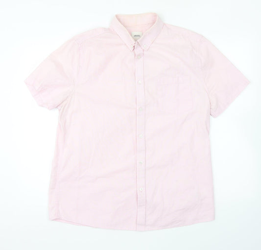Burton Mens Pink Cotton Button-Up Size L Collared Button