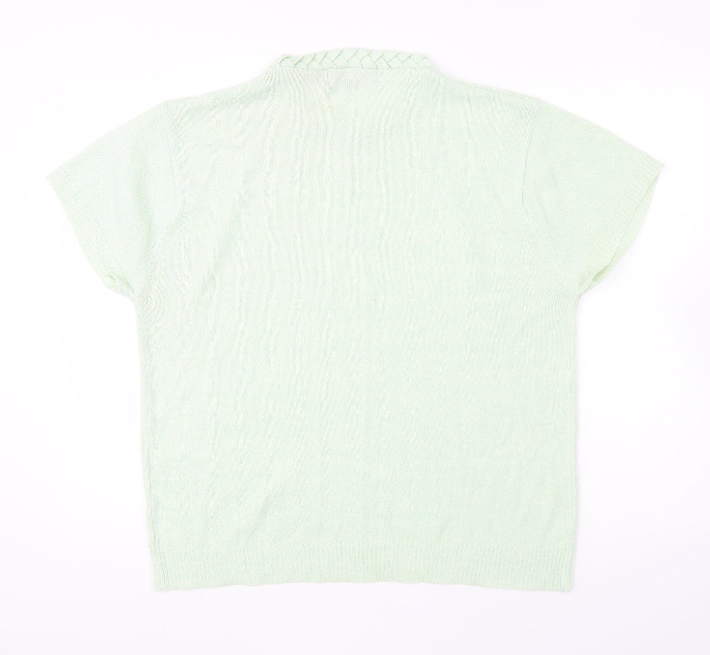 Akal Womens Green Round Neck Acrylic Pullover Jumper Size L
