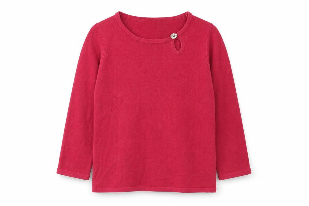 Alexara Womens Pink Round Neck Acrylic Pullover Jumper Size M