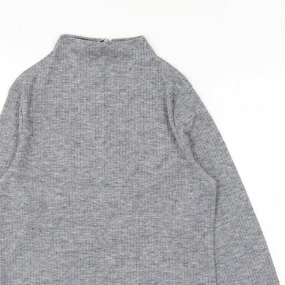 River Island Womens Grey Crew Neck Polyester Pullover Jumper Size 10