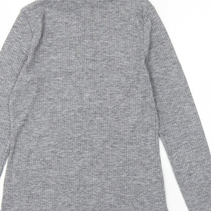River Island Womens Grey Crew Neck Polyester Pullover Jumper Size 10