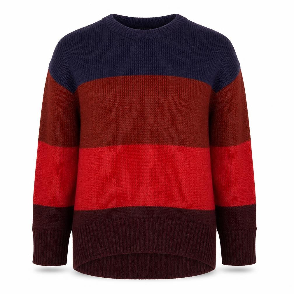New Look Womens Multicoloured Round Neck Acrylic Pullover Jumper Size S - Colour block.