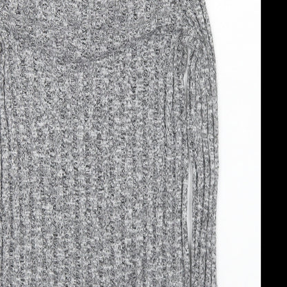 Preloved Topshop Womens Grey V-Neck Cotton Pullover Jumper Size 8 - - Label