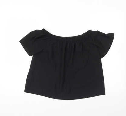 Atmosphere Womens Black Polyester Basic Blouse Size 10 Off the Shoulder