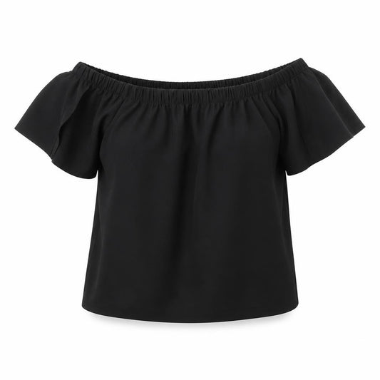 Atmosphere Womens Black Polyester Basic Blouse Size 10 Off the Shoulder