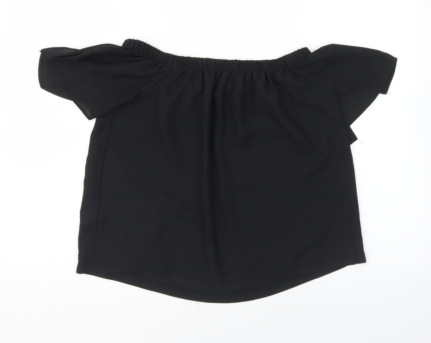 Atmosphere Womens Black Polyester Basic Blouse Size 10 Off the Shoulder