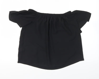 Atmosphere Womens Black Polyester Basic Blouse Size 10 Off the Shoulder