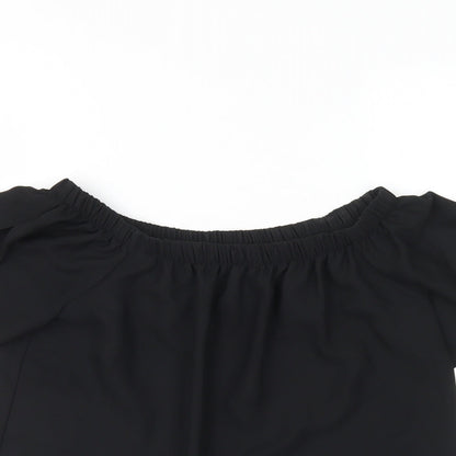 Atmosphere Womens Black Polyester Basic Blouse Size 10 Off the Shoulder