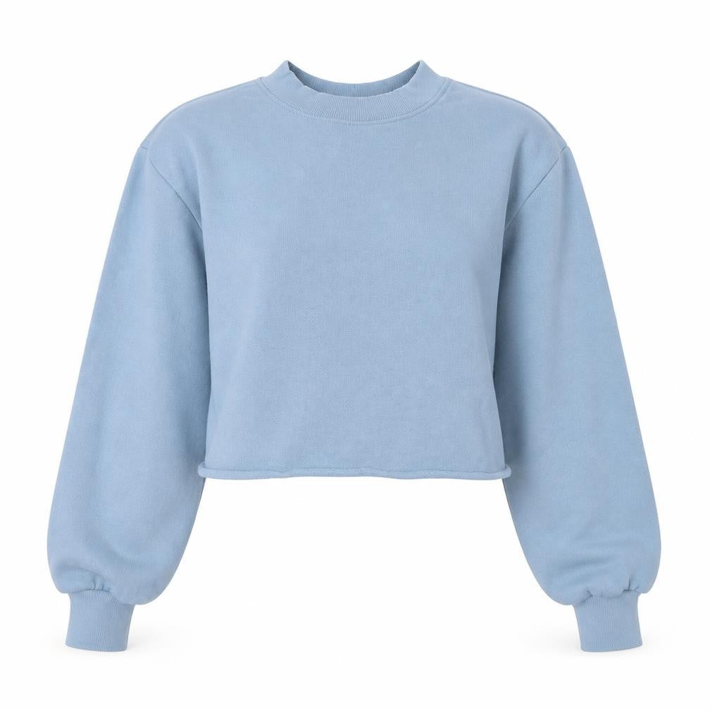 Divided Womens Blue Cotton Pullover Sweatshirt Size XS Pullover - Cropped.