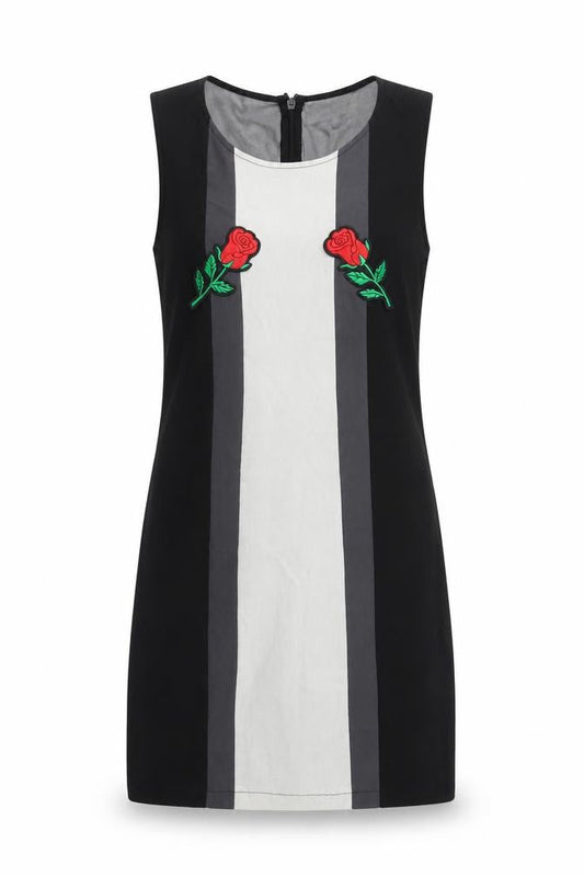 Parisian Signature Womens Black Cotton Bodycon Size M Round Neck Zip