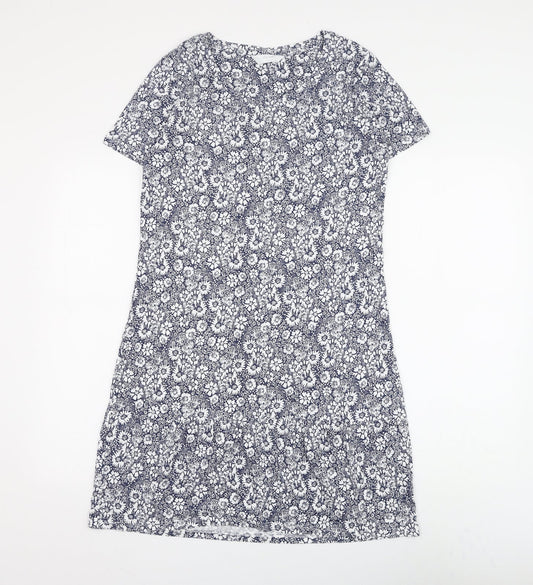 Marks and Spencer Womens Blue Floral Polyester Top Dress Size 8