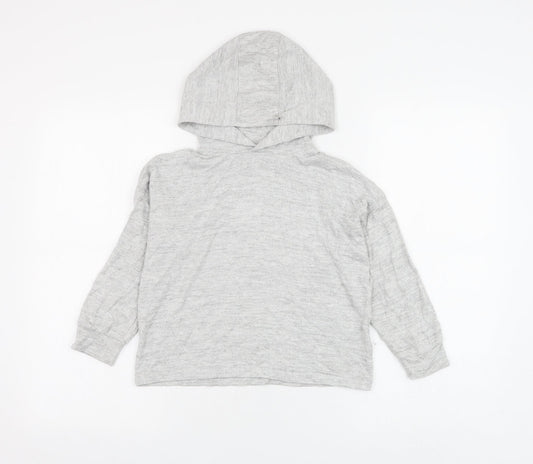 Marks and Spencer Girls Grey Polyester Pullover Hoodie Size 10-11 Years Pullover