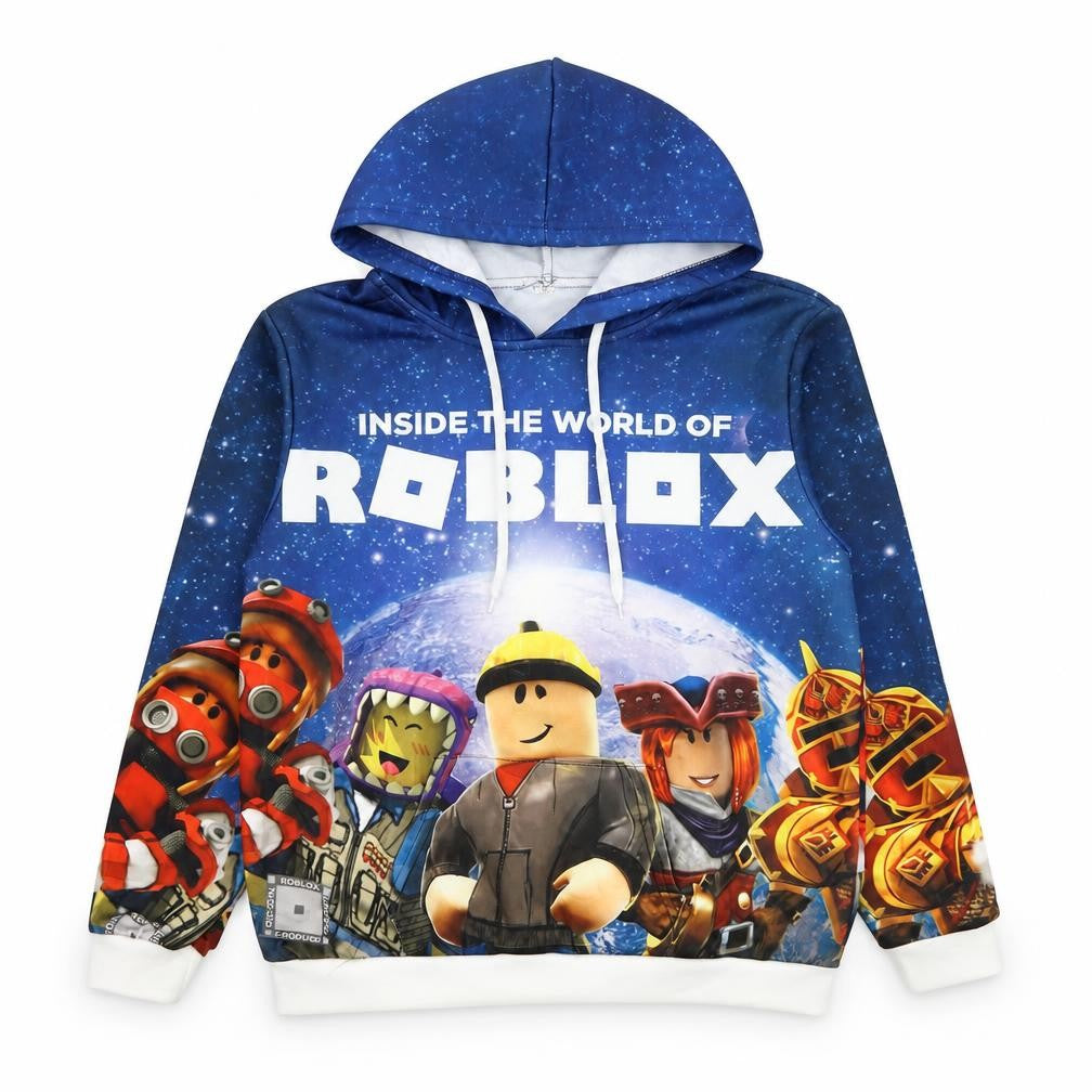 Preworn Boys Blue Polyester Pullover Hoodie Size 3 Years Pullover - Roblox