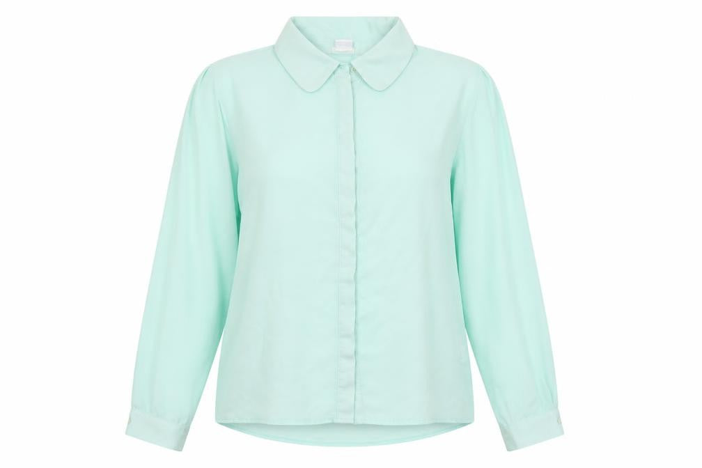 Cooperative Womens Green Polyester Basic Button-Up Size L Collared