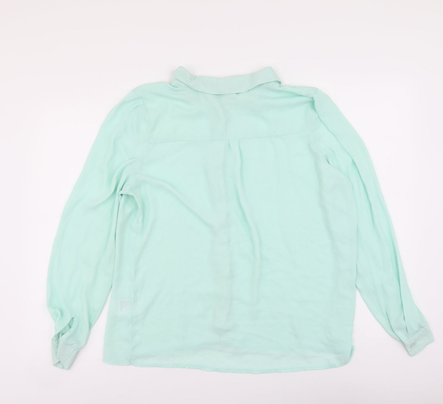 Cooperative Womens Green Polyester Basic Button-Up Size L Collared