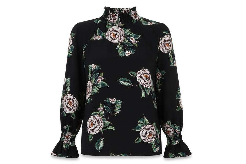 AX Paris Womens Black Floral Polyester Basic Blouse Size 8 Halter