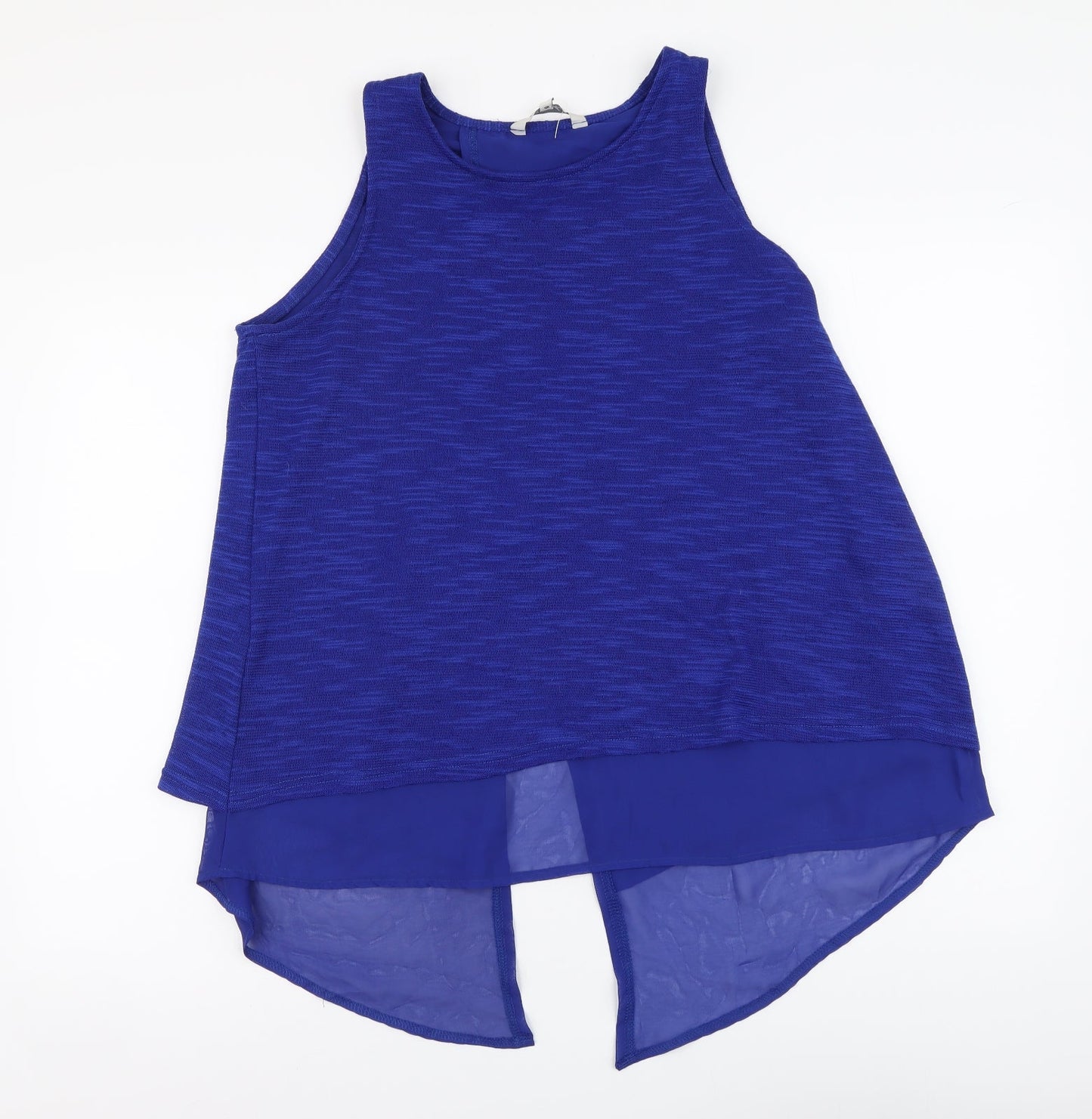 Peacocks Womens Blue Polyester Basic Blouse Size 14 Round Neck