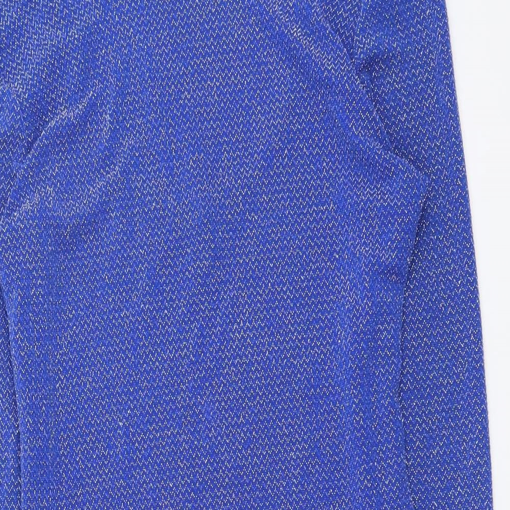 Atmosphere Womens Blue Nylon Bodycon Size 10 Round Neck Pullover