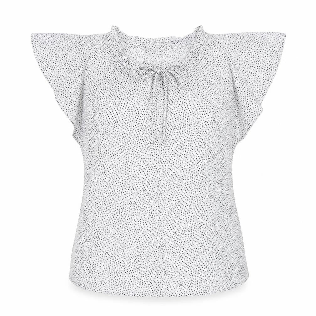Papaya Womens White Geometric Polyester Basic Blouse Size 18 Round Neck