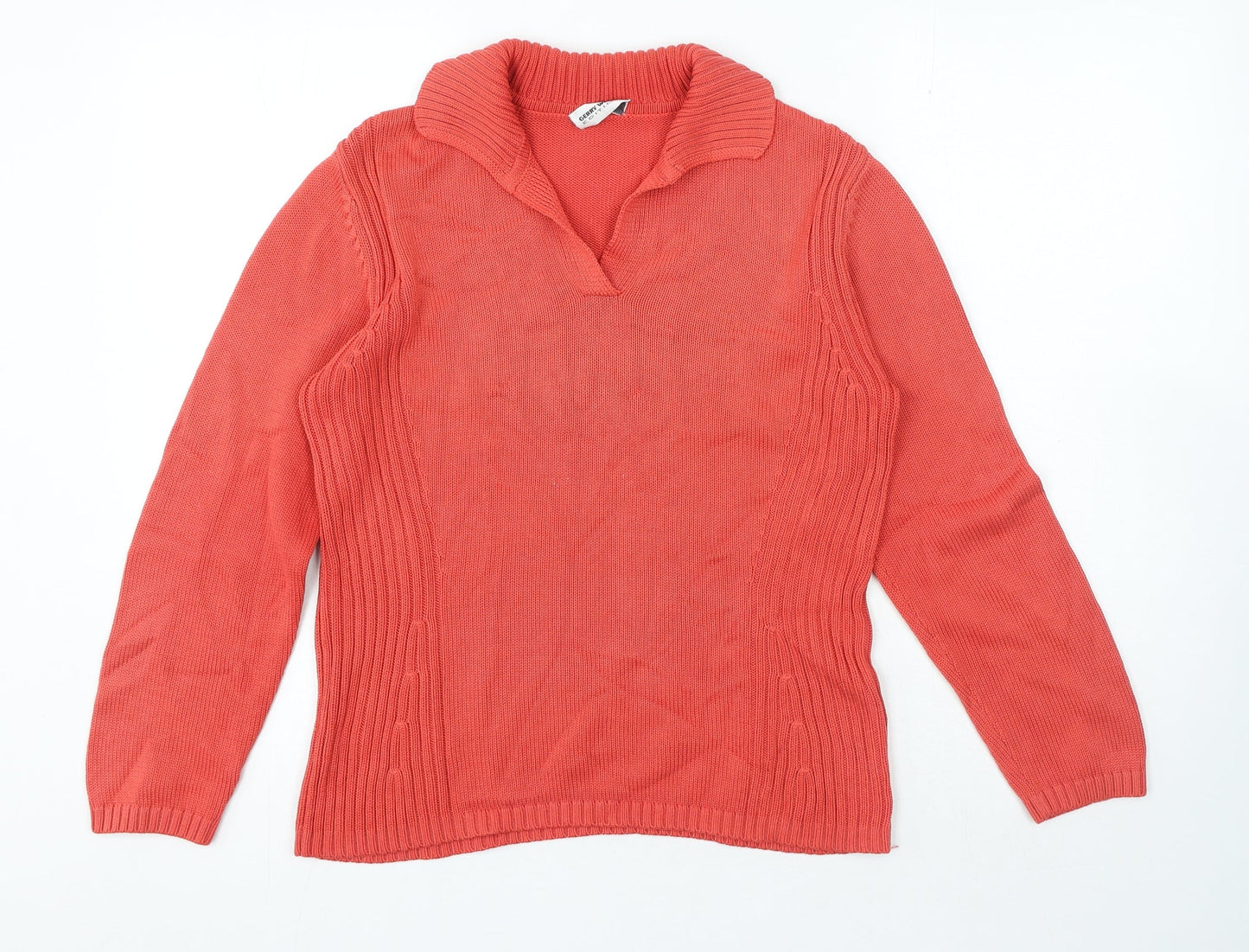 Gerry Weber Womens Pink Collared Polyacrylate Fibre Pullover Jumper Size M