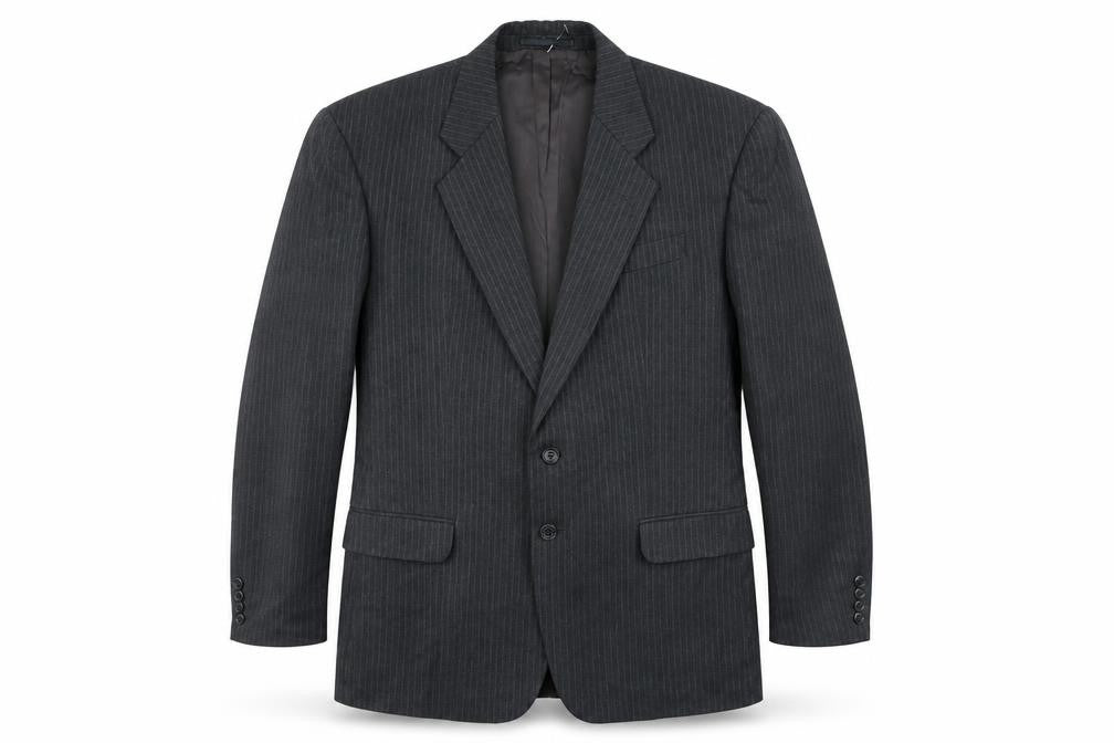 St Micheal Mens Grey Striped Wool Jacket Suit Jacket Size 36