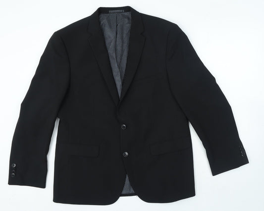 Taylor & Wright Mens Black Polyester Jacket Blazer Size 42 - Tailored Fit