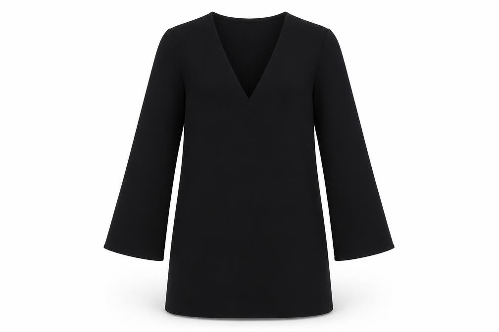 Zara Womens Black Polyester Shift Size XS V-Neck Pullover