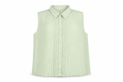 Bonmarché Womens Green Polyester Basic Button-Up Size L Collared - Textured