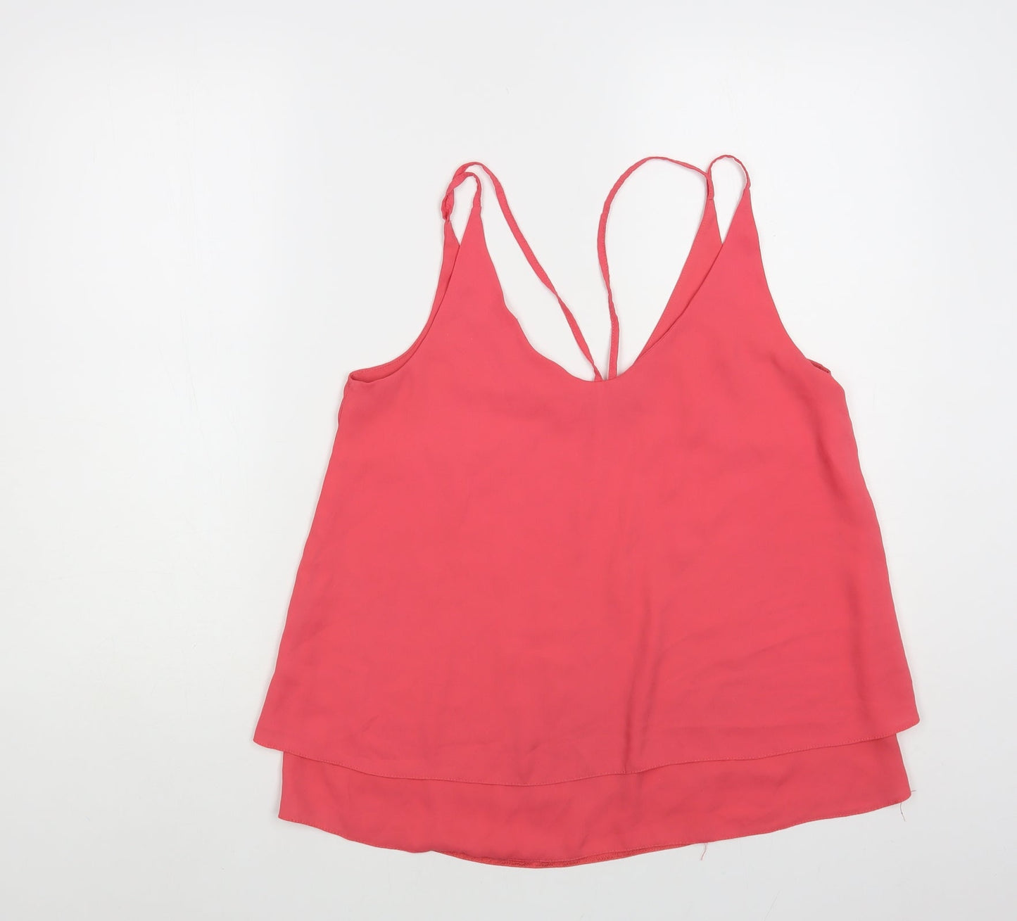 Etam Womens Pink Polyester Camisole Blouse Size 10 V-Neck - Layered