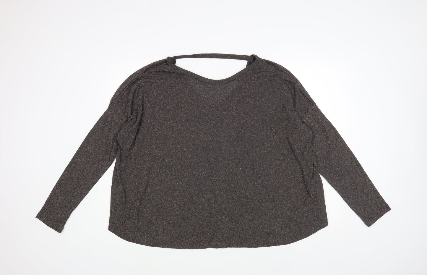NEXT Womens Grey Boat Neck Viscose Pullover Jumper Size 14