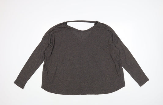 NEXT Womens Grey Boat Neck Viscose Pullover Jumper Size 14