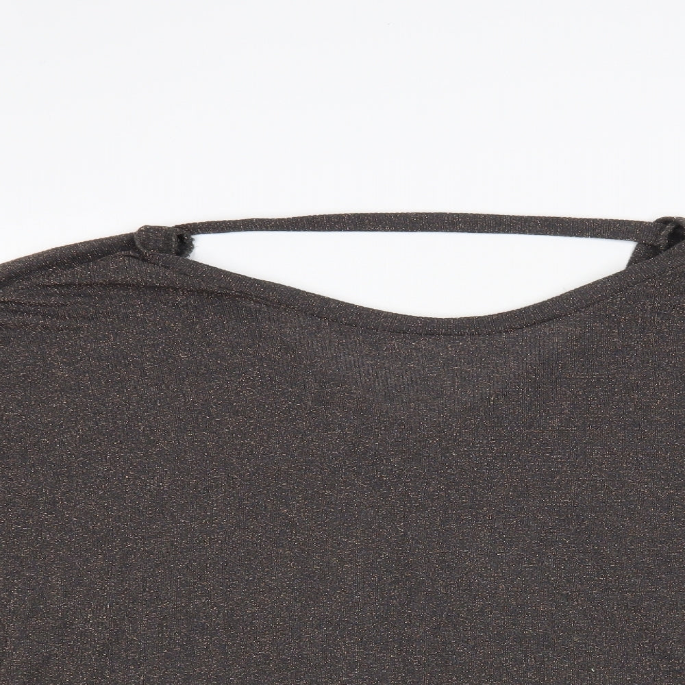 NEXT Womens Grey Boat Neck Viscose Pullover Jumper Size 14