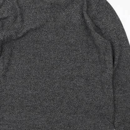 George Mens Grey Round Neck Acrylic Pullover Jumper Size M