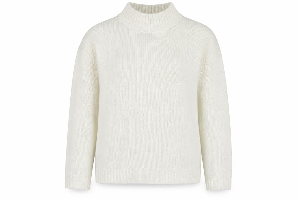 Studio Womens White High Neck Acrylic Pullover Jumper Size 12