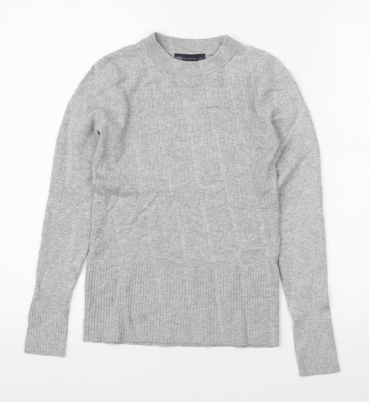 Marks and Spencer Womens Grey Mock Neck Viscose Pullover Jumper Size 6