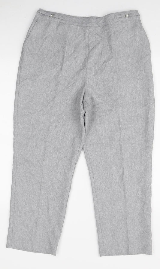 BHS Womens Grey Polyester Trousers Size 14 L22 in Regular