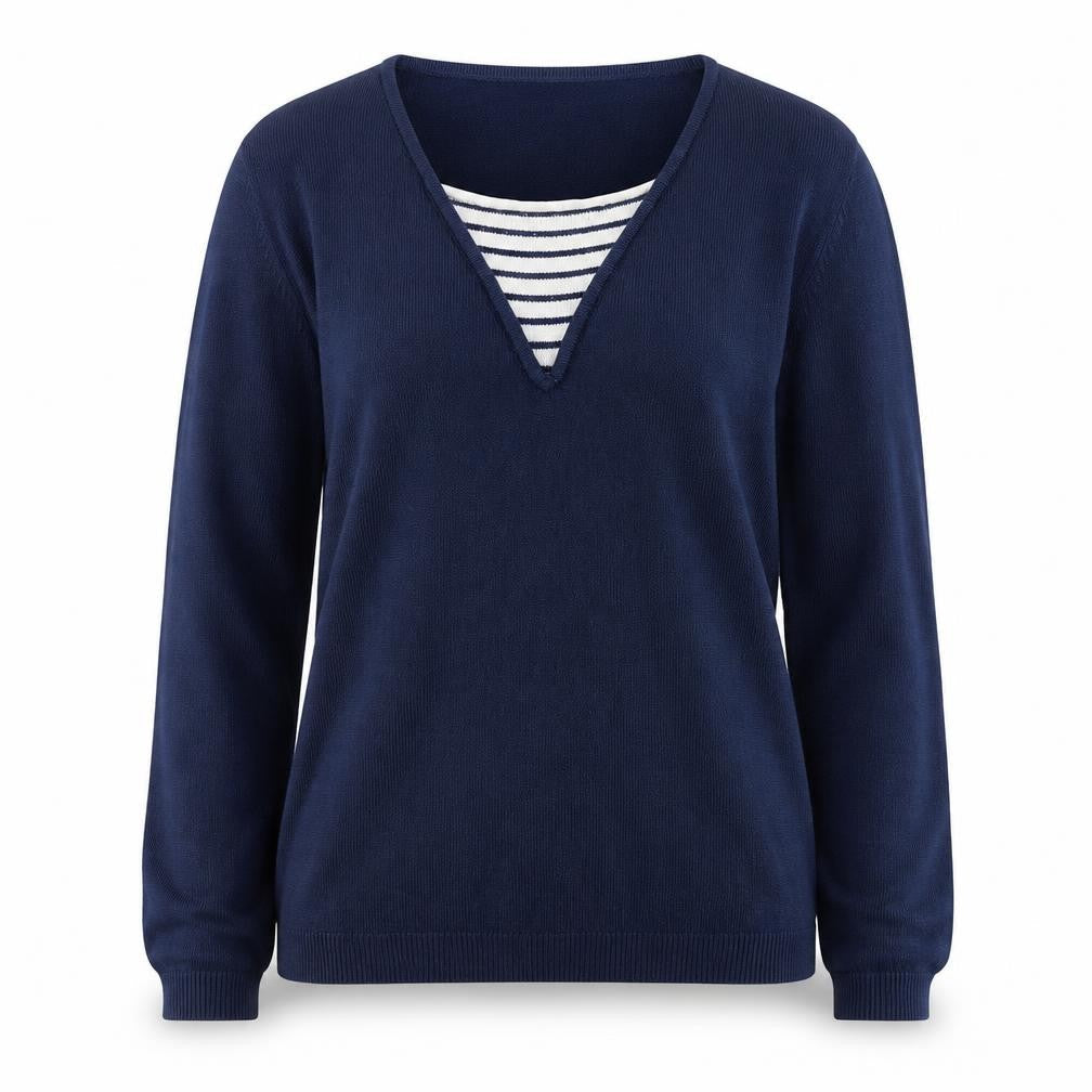 Cashmasoft Womens Blue V-Neck Acrylic Pullover Jumper Size S